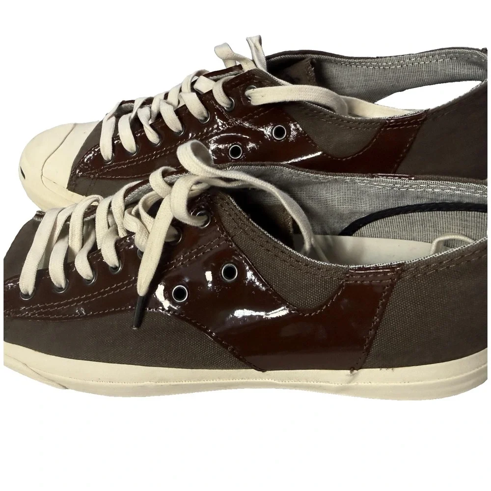 Converse Jack Purcell Shoes Mens 11 Brown Leather Canvas Sneaker w/ OG Box